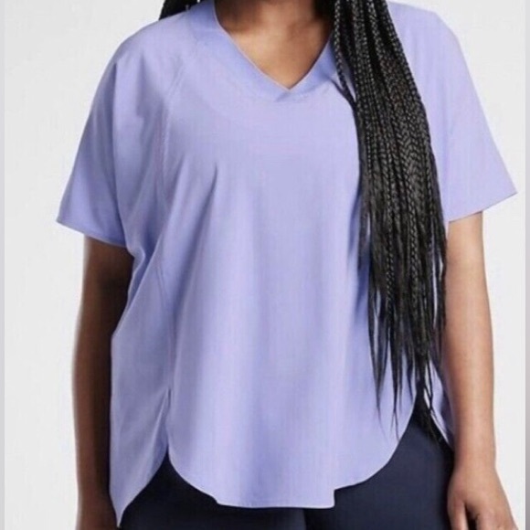 Athleta Zephyr Tee in Victorian Periwinkle, Size 1X - Picture 9 of 9